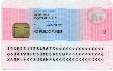 biometric residence card back