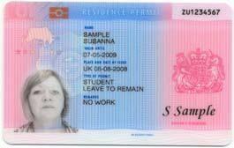 biometric residence card front