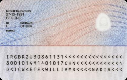 biometric residence permit back